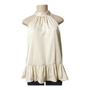 Elegant Cream Halter Top